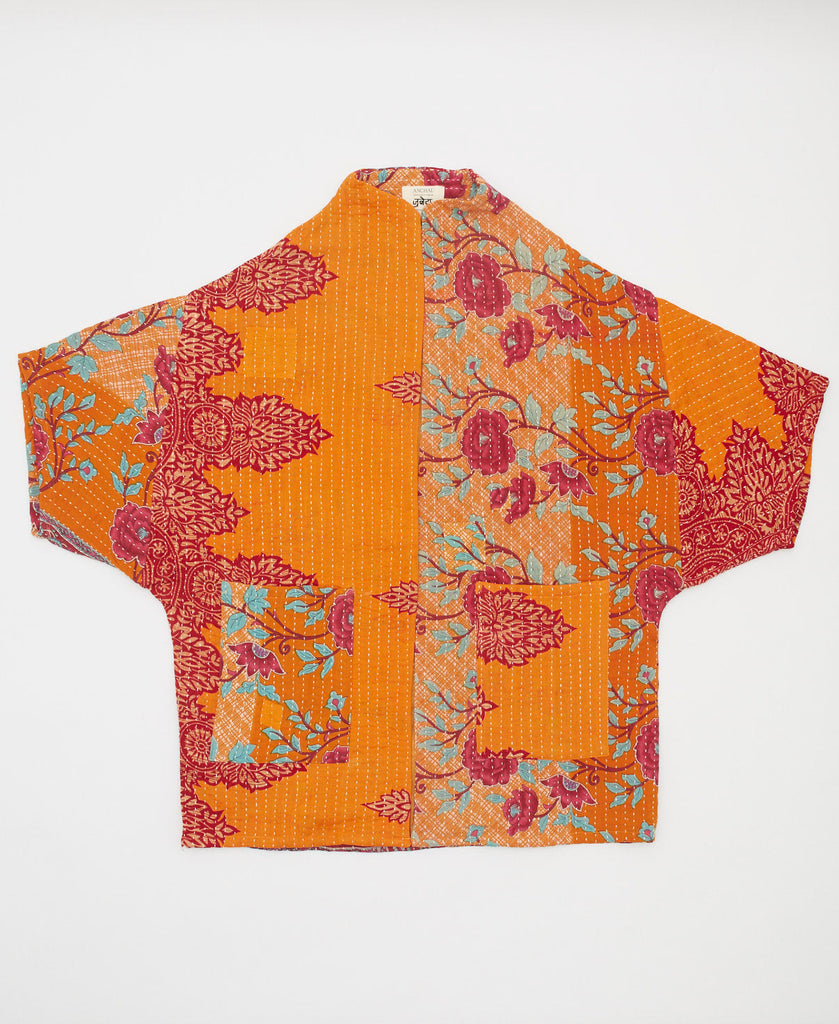 Kantha Cocoon Quilted Jacket - Small
