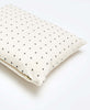 organic cotton small cross-stitch throw pillow by Anchal in ivory bone