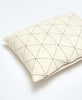 organic cotton embroidered throw pillow with geometric graph pattern in ivory