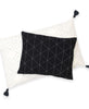 black and white embroidered throw pillows with geometric graph pattern by Anchal