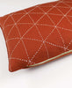 rust graph pattern pillow with zipper closure and removable down feather insert