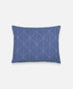 Anchal Project modern geometric throw pillow with hand embroidery in slate blue