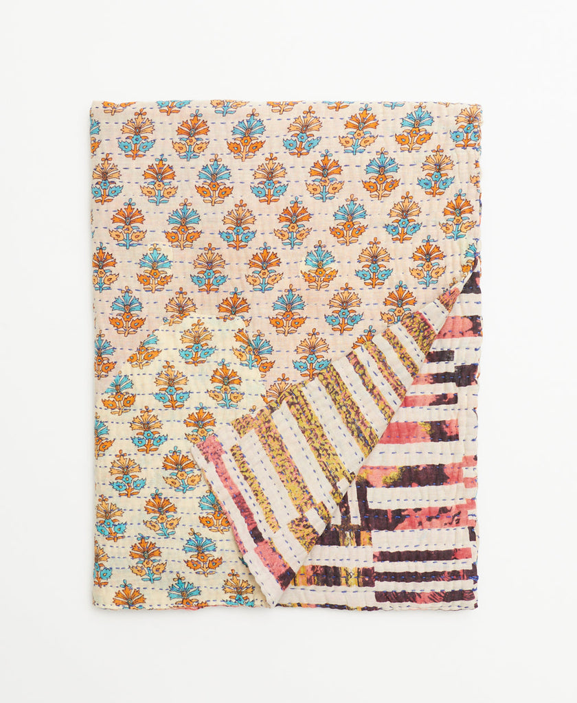 Small Kantha Quilt Throw - No. 230106