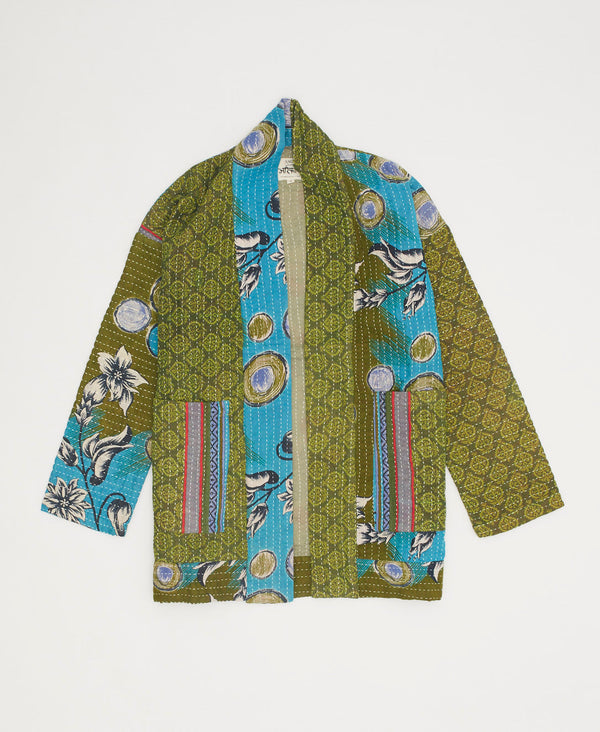 Kantha Open Front Quilted Jacket - Small