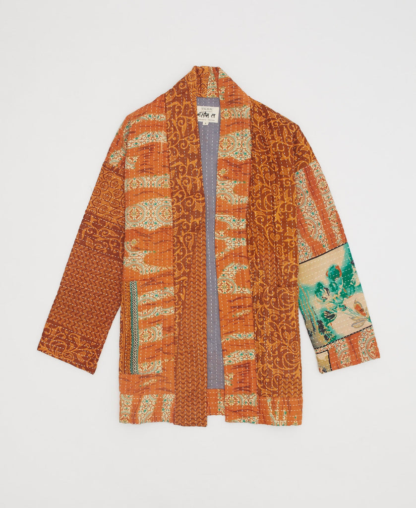 Kantha Open Front Quilted Jacket - Small