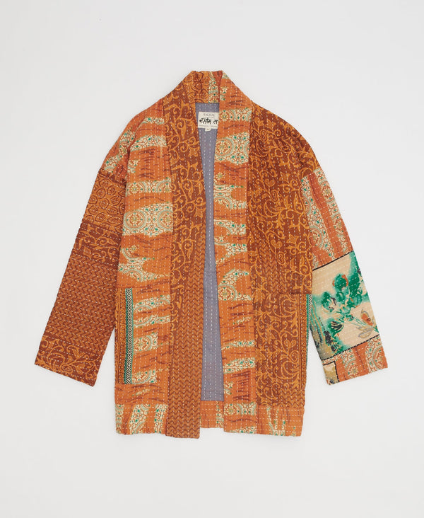 Kantha Open Front Quilted Jacket - Small