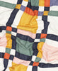 organic cotton lightweight kantha quilt in colorful checkered design handcrafted by women artisans