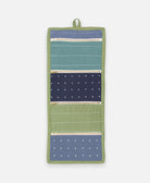 Navy, teal, and green travel organizer