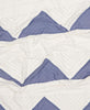 modern kantha quilting with slate blue triangle patchwork