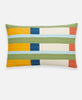 modern red. yellow, blue, and green striped cotton throw pillow by Anchal Project