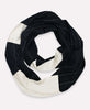 Anchal Project stripe infinity scarf in black and white with kantha stitching