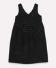 tie back tank midi dress in charcoal black with hand-embroidered stitch pattern ethically produced in India by Anchal artisans