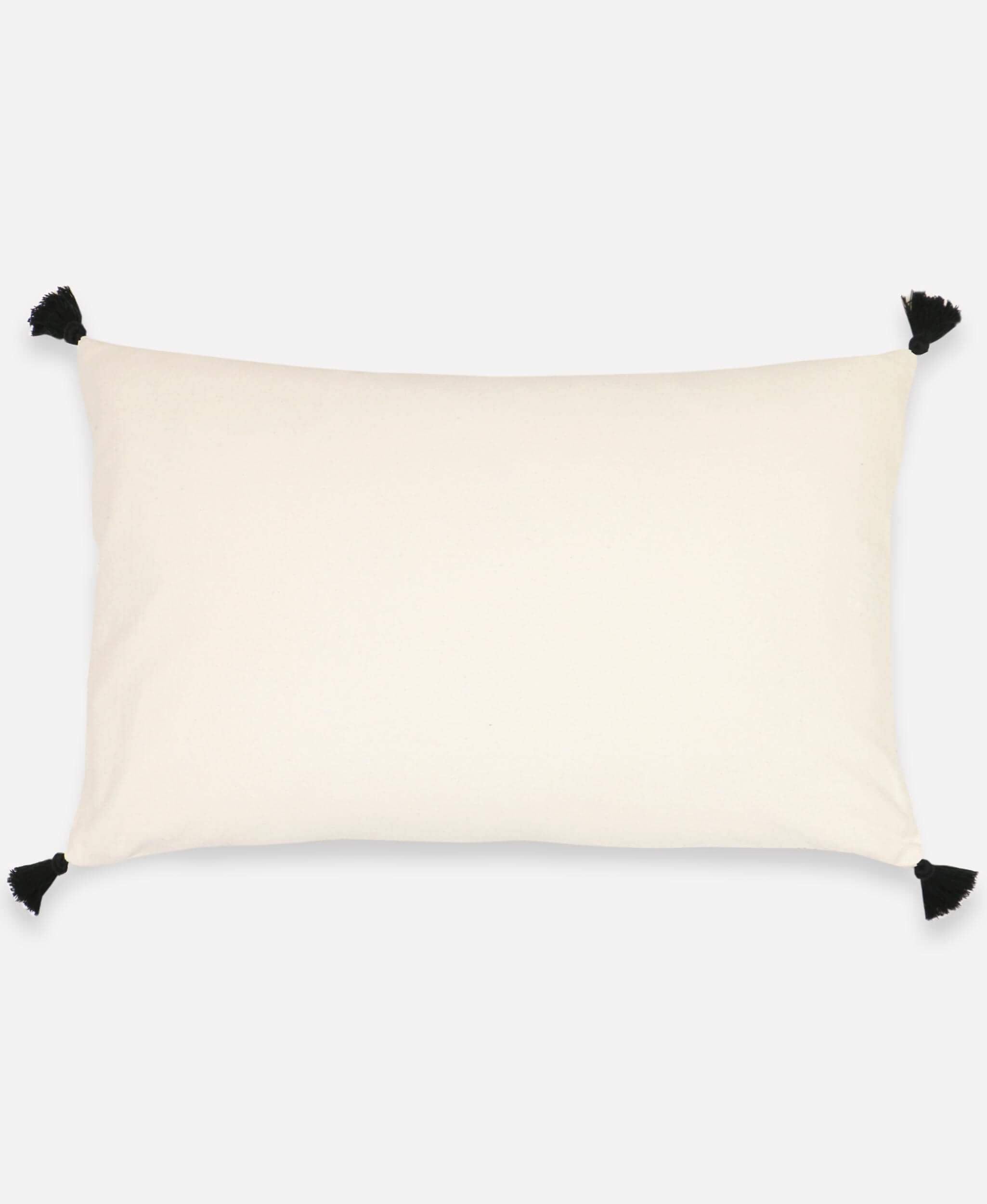 Anchal modern boho pillow with tassels and removable down feather insert