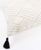 hand-stitched and sustainably made tassel throw pillow with updated modern design