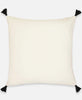 organic cotton boho throw pillow with black tassels