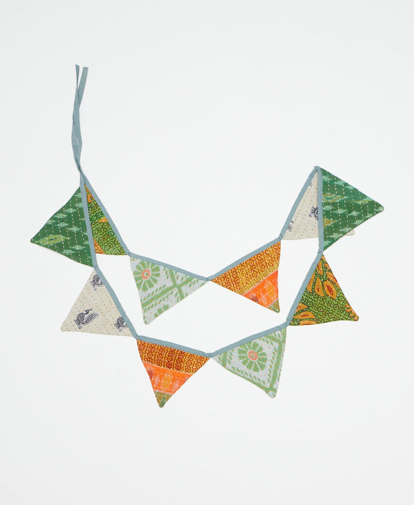 recycled fabric triangle garland for birthdya and baby shower celebrations