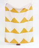 mustard yellow triangle geometric quilt throw