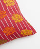 Artisan-made throw pillow created using upcycled vintage saris featuring kantha stitching 