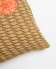 Artisan-made throw pillow created using upcycled vintage saris featuring kantha stitching 