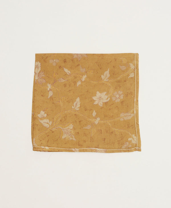 Beige  sustainable silk pocket square  created using upcycled vintage saris 